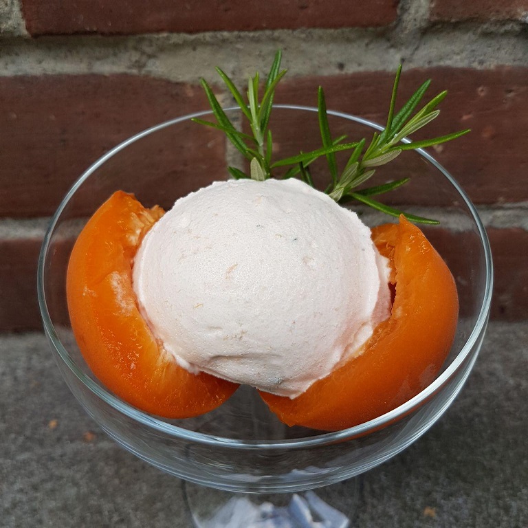 Aprikosen-Rosmarin-Eis - vegan und munter